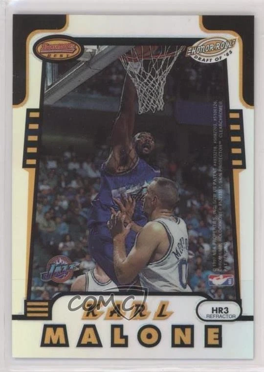 1996-97 Bowman's Best Honor Roll Refractor Patrick Ewing Karl Malone #HR3 HOF - Image 2 of 2