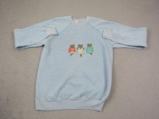 Vintage Cats Pannill Sweatshirt Womens Extra Large XL Blue Pullover Made in USA