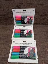 NEW 12 COUNT LIQUID CHALK DRY ERASE MARKERS, BUILT-IN ERASER, BULLET PUMP TIP