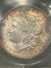 1897 Morgan Dollar ANACS MS64 Certified Rainbow Rim Toning BU Silver $1