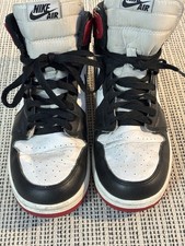 Nike Air Jordan Retro 1 Black Toe High OG GS Youth Size 7Y Used 2013 575441-184