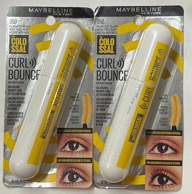 2 PACK Maybelline The Colossal Curl Bounce Mascara, 350 Blackest Black