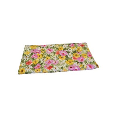 Vtg Floral Fabric Pink Yellow White Daisy Print Retro Hobby Lobby 42x26'' #2161