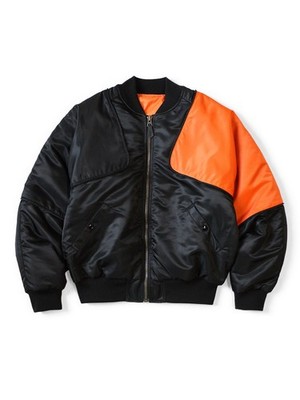 KAPITAL MA-1 Nylon Siamese Bomber Jacket Khaki Black EK-1680LJ