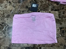 New Playboy Authentic Pink Rhinestone Bunny Tube Top Women’s Choose Size