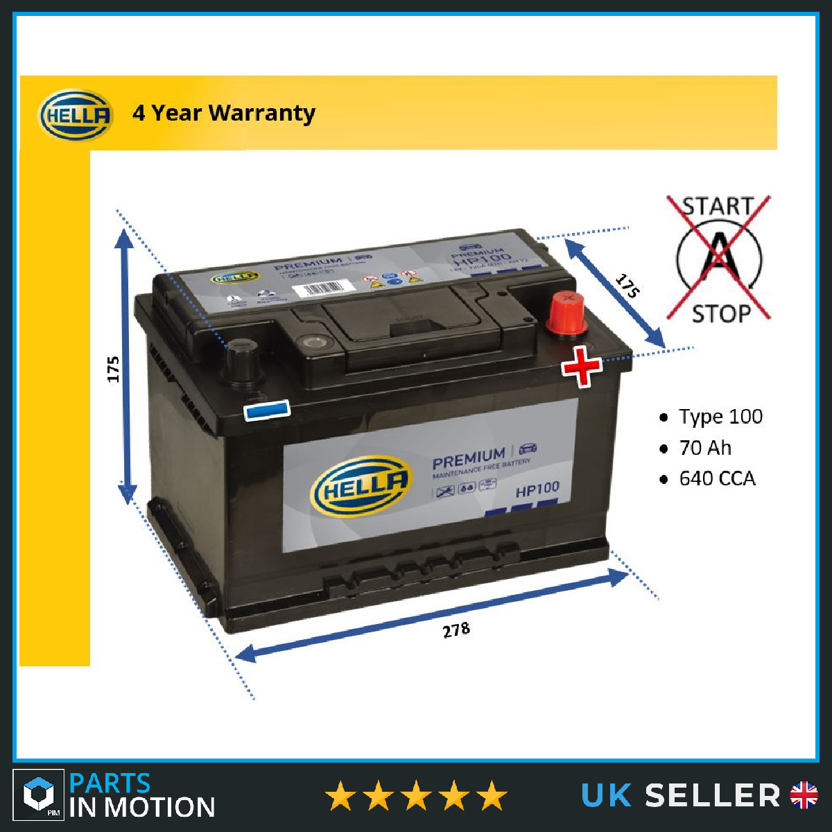 Battery fits ROVER MONTEGO STREETWISE 623 75 45 825 CDV COMMERCE 90 to 05 100