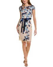 Adrianna Papell Embroidered Sheath Dress Women's