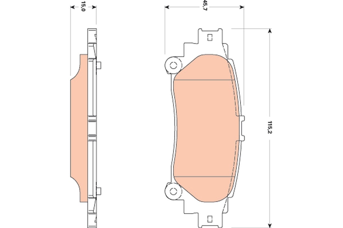 Rear TRW-OE GDB3497 Brake Pad Set, disc brake for LEXUS,TOYOTA