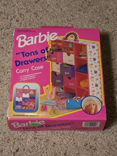 Vintage 1995 Barbie "Tons of Drawers" Carry Case - New In Box - #12220