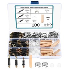 Secure 100-Piece Furniture Assembly Connectors - Cam Lock and Dowel Nuts