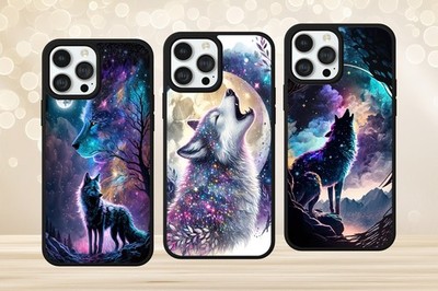 Handyhülle WOLF NACHT HIMMEL MOND GOTHIC FÜR IPHONE SAMSUNG GOOGLE PIXEL