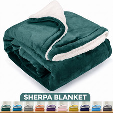 Reversible Sherpa Fleece Blanket Ultra Soft Coverlet Plush Throw for Bed Sofa