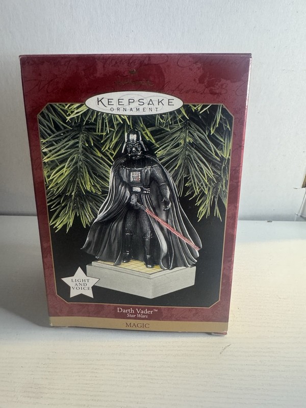 Hallmark Darth Vader Ornament 1997 Star Wars Magic Light Sound w Box