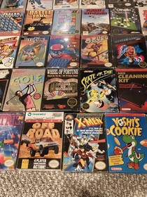 Lote de 61 juegos NES en caja (47 W manuales) Mario Wrestlemania OffRoad Tetris Yoshi