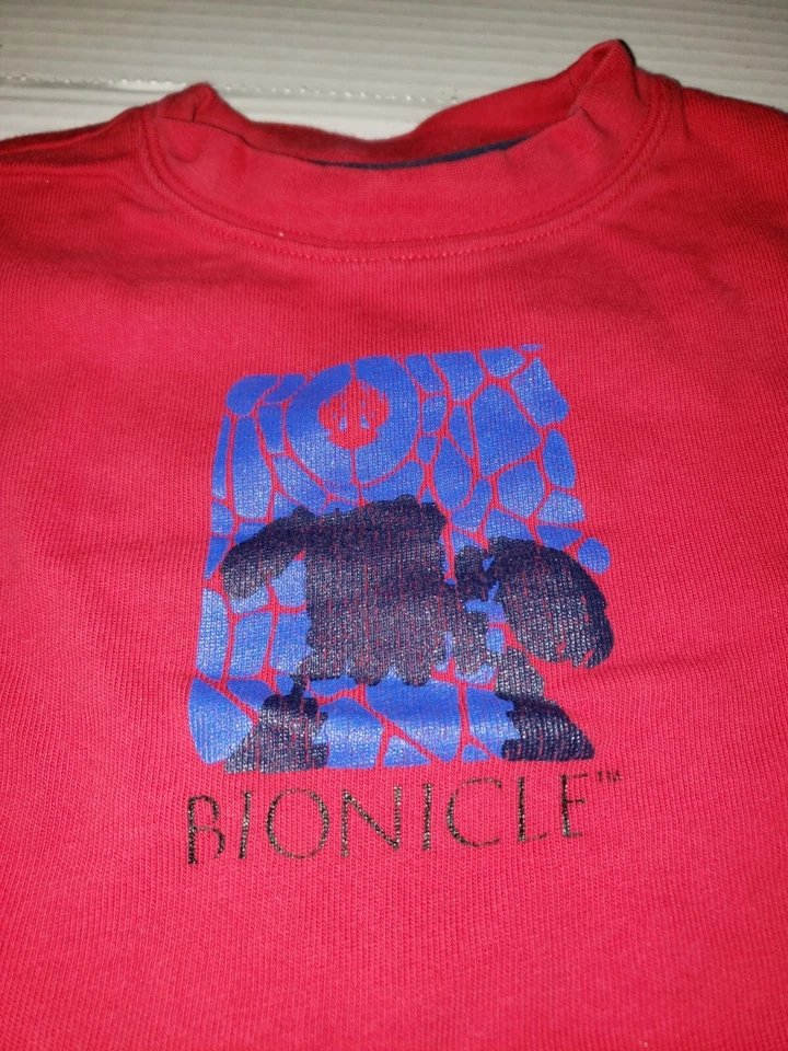 Vintage Y2K 2000s Lego Bionicle Red Long Sleeve Shirt RARE Youth Boys 6 - Image 2 of 4