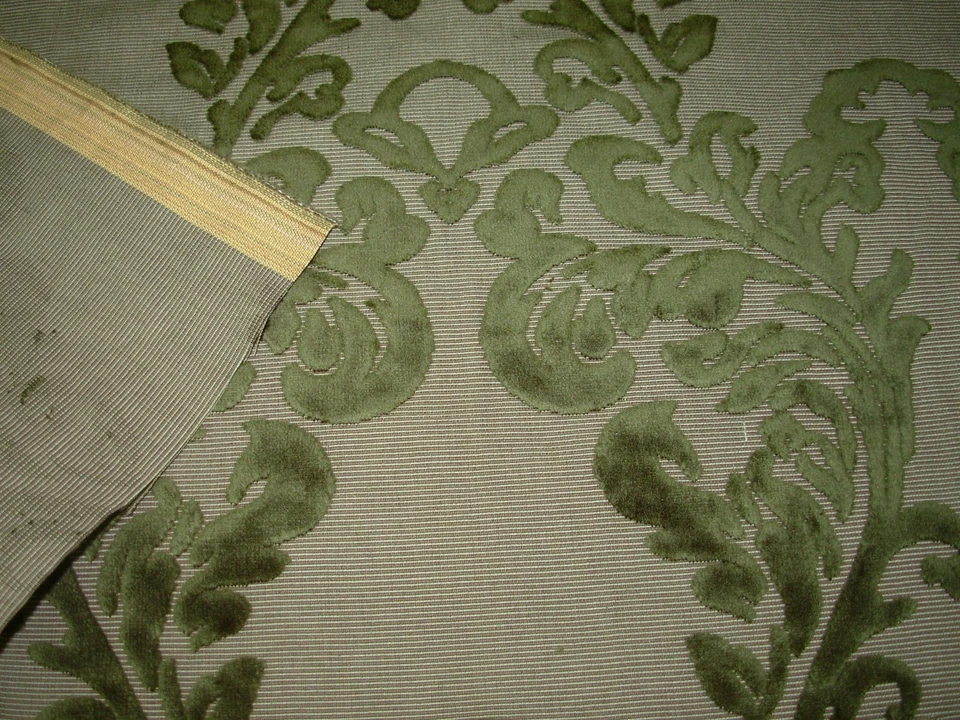 TELA DE TAPICERÍA VERDE CAZADOR FLORAL TERCIOPELO CORTE STROHEIM 10 YARDAS POR MENOS Foto 4 de 4