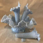 Fenton Hobnail Pastel Light Blue Milk Glass Epergne ~ PLS READ
