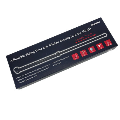 SecurityMan Adjustable Sliding Door And Window Security Lock Bar Black Iron