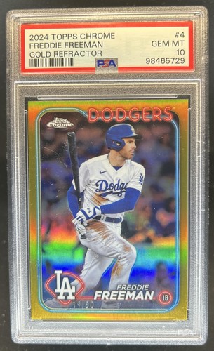 2024 Topps Chrome Freddie Freeman Gold Refractor #/50 Dodgers PSA 10 GEM MINT