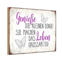 Holzschild 20X30 Cm GenießE Kleine Dinge Das Leben Dekoration Deko Geschenk Holz