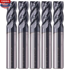 5Pcs 4 Flute Solid Carbide 7/16" x 1" x 2-3/4" End Mills - AlTiN Coated