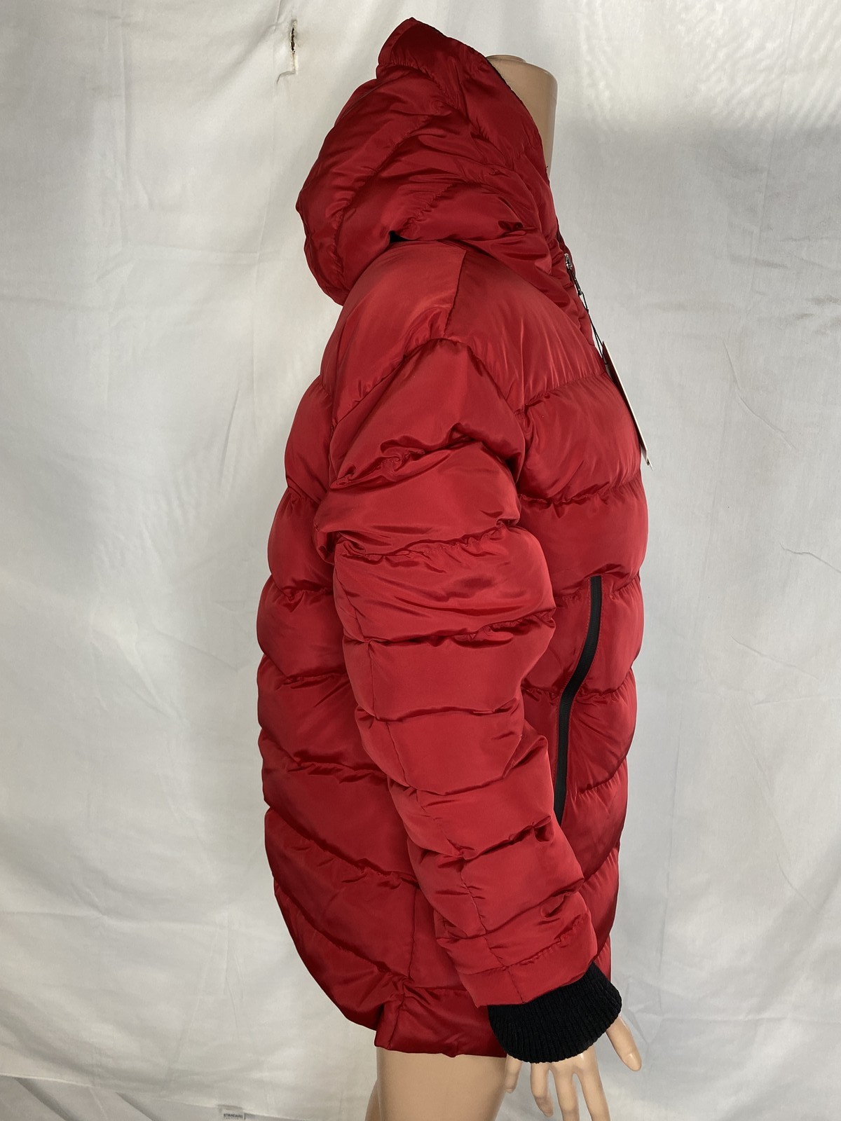 Moncler Womens Mr. Moncler Puffy Hooded Down Coat Size L Red thumbnail 10