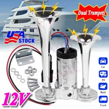 1000DB 12V Electric Trains Horns Air Train Horn Kit for Truck Car Super Loud US