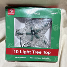BRAND NEW Kurt Adler 10 Light Star Tree Topper Top Christmas White Lights