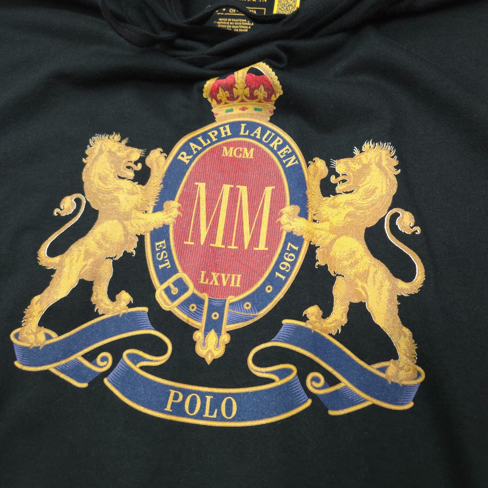 NUOVO! POLO RALPH LAUREN FELPA CON CAPPUCCIO MAGLIONE S LION CREST PONY MONDRAGON CREA IL TUO