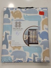 2008 Dwell Studio Target Zoo Crib Skirt Blue Animals 200 Thread 11" Drop New NIP