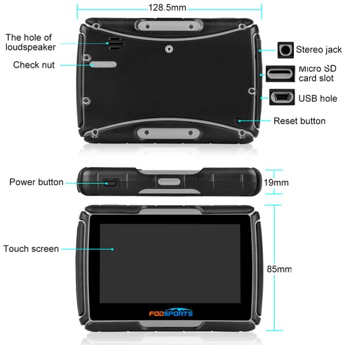 4,3" Zoll Motorrad Navigationsgerät Navi GPS Radtour LKW Auto Reise Wasserdicht - Bild 2 von 12
