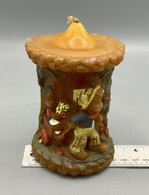Vtg 1978 Alpine Originals Hand Painted Candle Children Child w/Wagon Lamb Decor
