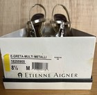 Aigner Sandals Silver & Gold 8.5M Metallic Excellent Condition Original Box — photo 2