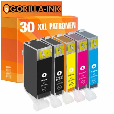 GORILLA-INK Juego 30 Cartuchos XXL para Canon Pixma IP4200 IP4500X IP5200 IP5200R PGI-5 CLI-8