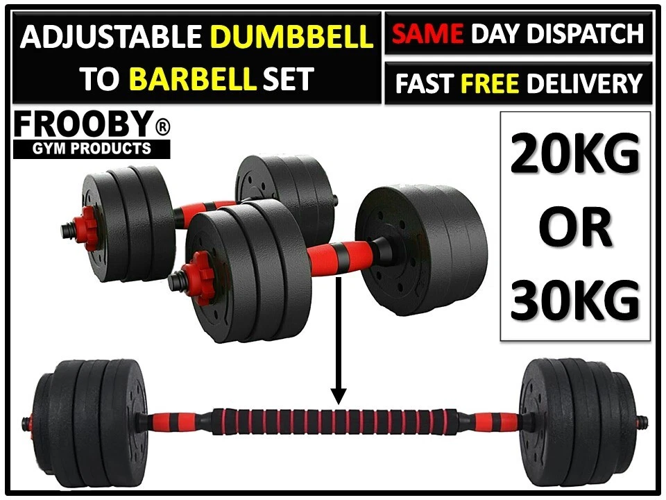 20/30kg Dumbbell Barbell Set Pair Hand Weights Kettlebell Gym Fitness Workout UK