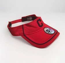 New Cleveland Indians MLB New Era Visor Adjustable Hat Cap Red w/ Navy Piping