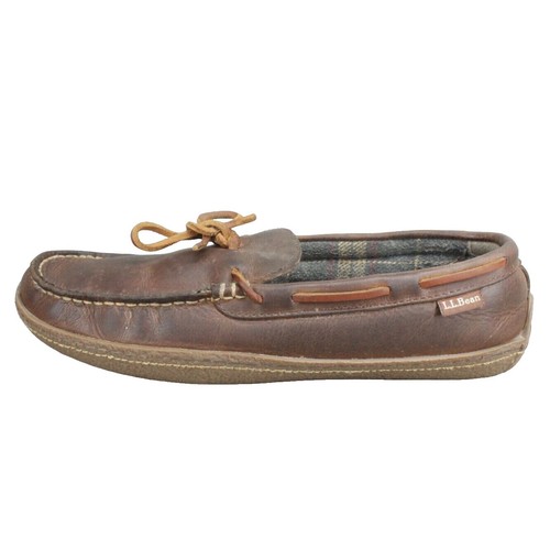 LL Bean Men's Size 9.5 D Brown Moccasins Leather Boat Deck Shoes