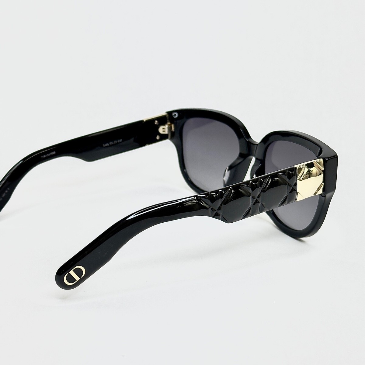 CHRISTIAN DIOR Lady 9522 Black Cannage Paris Logo R3F Sunglasses