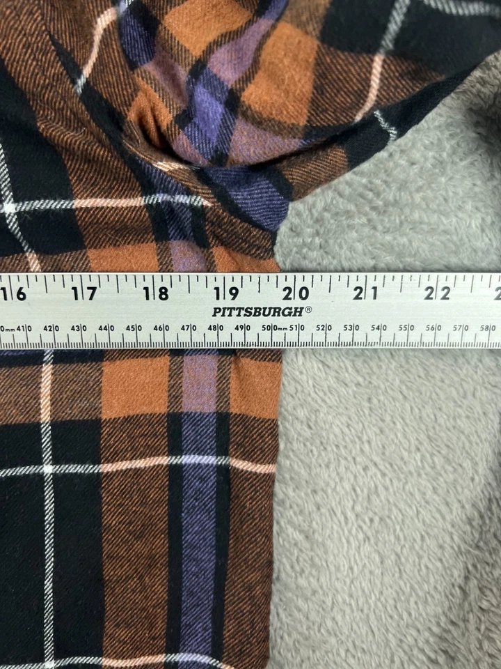 Camisas pequeñas de franela a cuadros de manga larga Arizona para mujer negras marrones con botones punk Foto 3 de 4