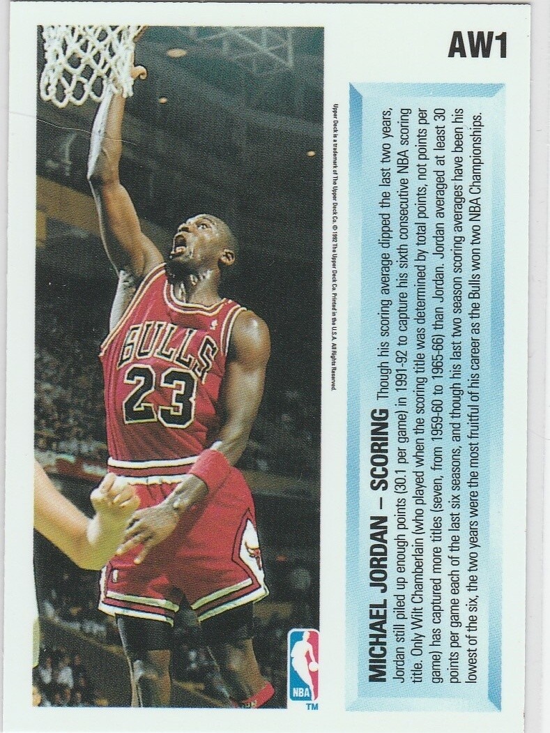 ＠NBA ブルズ コメモラティブカード (UPPER DECK 1992) Michael Jordan upper deck 1992 card #176 NBA Basketball
