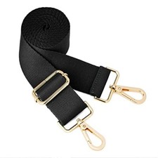 Wide Shoulder Strap Solid ,Adjustable Replacement Belt W:1.5in,L:64.35in Black