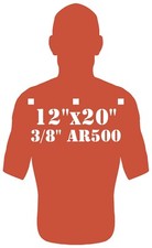 3/8" AR500 Combatant Silhouette 12" x 20" Steel Shooting Range Gong Metal Target