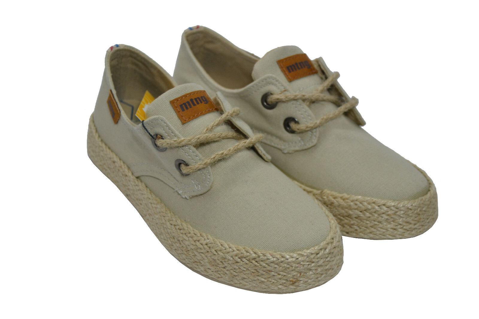 Zapatillas de lona Mustang beig suela de yute