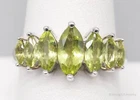 Vintage Green Peridot Sterling Silver Ring - Size 9.75