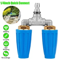 4000 PSI Dual Turbo Nozzle Pressure Washer 4-6 GPM 1/4" Quick Connect Spray Tip