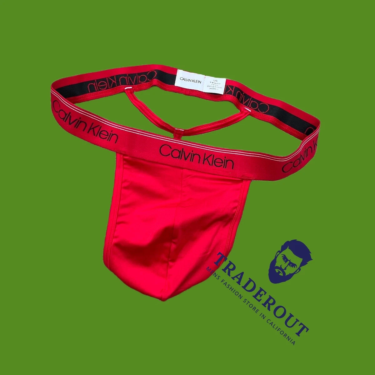 Calvin Klein CK men RED microfiber Y-back thong underwear size L