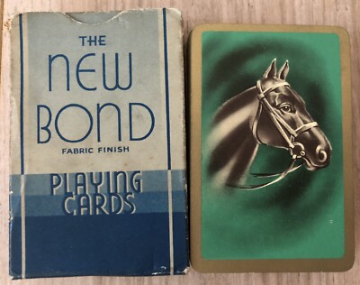 Vintage Packung New Bond Universal Playing Card Co. Spielkarten - Pferdekopf