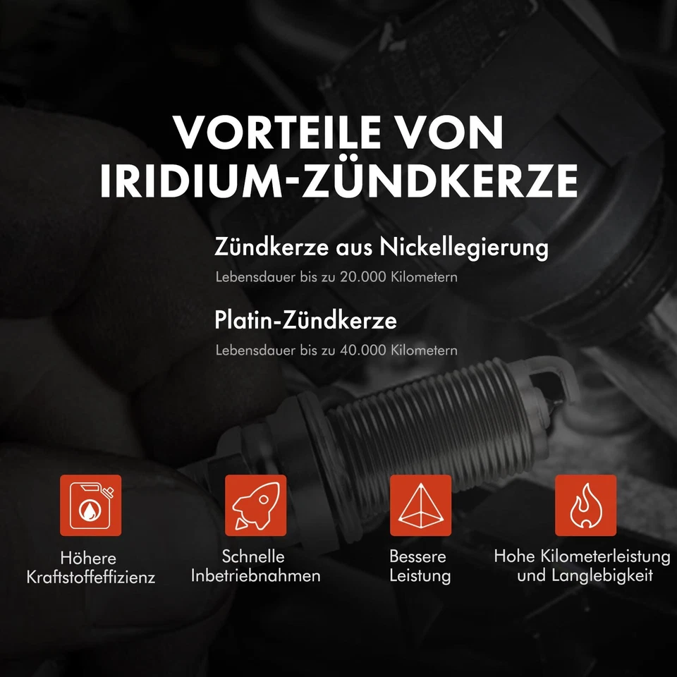 4 Zündspule + 4 Zündkerze für VW Golf 4 5 6 Polo 9N Audi A3 1.4 1.6 Seat Skoda - Bild 3 von 4