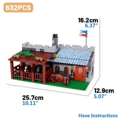 MOC Bricks Wall Medieval Knight Castle Stable Baseplate Mini
