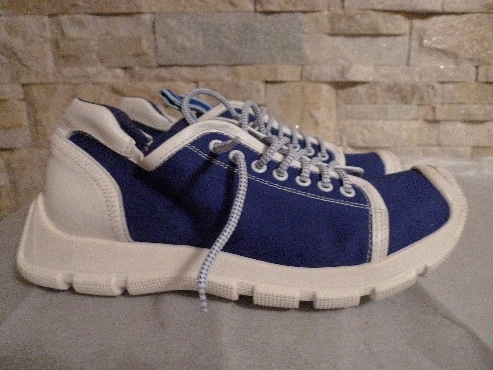 MIU MIU by PRADA mens leather canvas sneakers Italy size 7.5 US 8